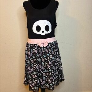 Skelanimals Hot Topic Dress Womens Black Sleeveless Skull Skater Pastel Goth 2XL